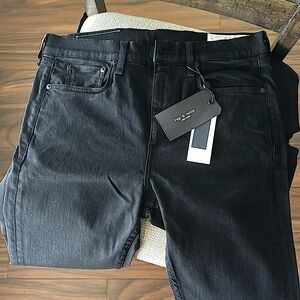 Rag & Bone Aero Stretch Fit 1 Skinny Black Jeans 33x32